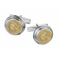 Ovations Tribute Sterling Silver Cuff Links w/ 10K Gold Insert